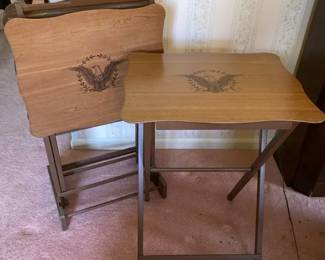 Vintage Artex Butlerette Tv Trays Set Of 4 Wooden Stand