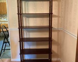 Bombay Style Wood And Goldtone 5 Shelf Bookcase