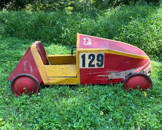 Vintage Wooden Soapbox Derby Car