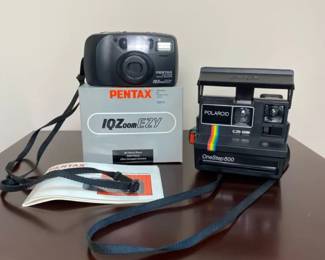 Vintage Camera Lot Polaroid 600 Land Camera Pentax IQZoomEZY