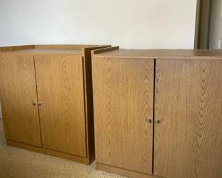 Pair Of Pressed Wood Storage Cabinets