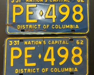 a2 Vintage 1963 District of Columbia License Plates