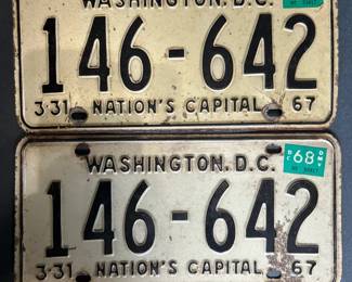 a2 Vintage 1968 Washington DC License Plates