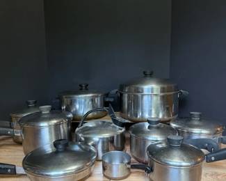 Revere Ware Copper Bottom Pot Pan Lot