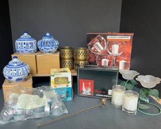 Lilian Vernon Brass Tea Light Candle Holders, Yankee Candle, MORE