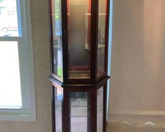 Vintage Lighted Curio Cabinet