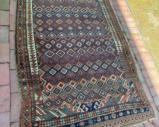 057 handwovenwoolrugintribalstylegeome