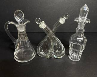 148 cutglasscruetsanddecantervintagest
