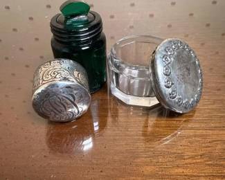 126 sterlingsilverliddedvanityjars