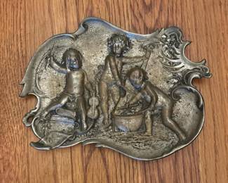 161 castmetalmusicalcherubplaque