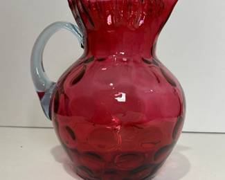 100 cranberryglasspitcherwithruffledrim