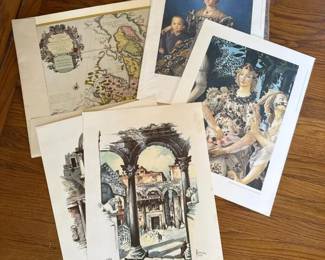 240 assortedartprintsandmapsvintagesty