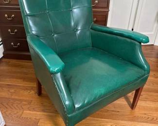 124 midcenturymodernstylegreenvinylarm