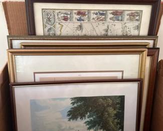 236 framedantiquestyleengravingsandmap