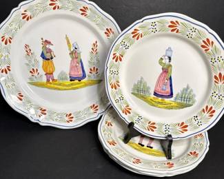 157 hbquimperfrancehandpaintedplatesin