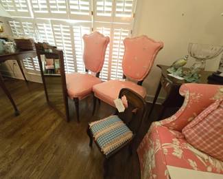 Accent chairs, wall mirrors, child's chair