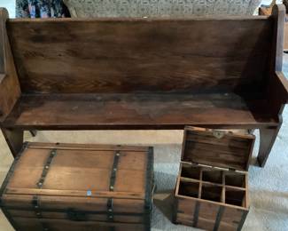 Church Pew 6’6” and 30”x15” Chest