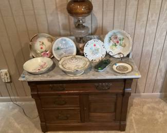 Marble Top Chest with Collectibles 
