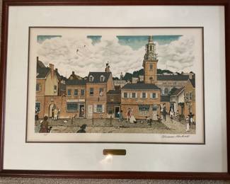 One of Seven Framed, Signed Norman Rockwell Lithographs. (Poor Richard’s Almanac)