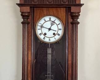 Antique German Vienna Regulator Walnut Wall Clock