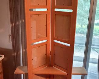 Folding Photo Frame Room Divider with Corner Shelf