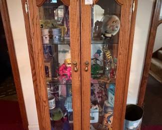 Traditional Oak Curio Display Cabinet