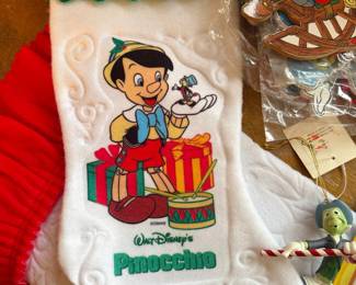 Vintage Walt Disney Pinocchio Christmas Stocking