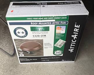 NIB: Attic-Aire Roof-Mount Attic Fan w/ Thermostat (Model RV20BR, Brown)