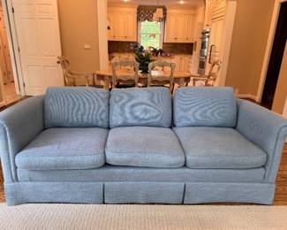 Baker Furniture Custom Upholstered Three-Seat Sofa with Roll Arm Frame. Measures 83" W x 35" D. Photo 2 of 5. 