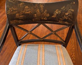 Interior Crafts Lacquered with Distressed Finish Chinese Chippendale Chair. Measures 23" W x 26" D x 19" Seat Height. Photo 2 of 7. 