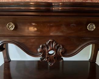 Karges Mahogany Flip-Top Buffet / Server with Cabriole Legs. Measures 45" x 31" x 22" Closed; 70" W Open. Photo 4 of 7.