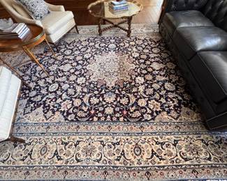 Persian Nain Wool and Silk Area Rug. Measures 14' 2" x 9' 11". Photo 2 of 8. 