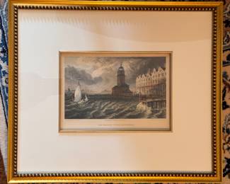 Framed Antique Chromolithograhs: Batavia, Singapore, The Herring Tower in Amsterdam, The Palace in Amsterdam, Mosque of Sultan and Gegenstaende. Each Measures 5" x 8.5", 16" W x 13" H Overall. Photo 6 of 8.Framed Antique Chromolithograhs: Batavia, Singapore, The Herring Tower in Amsterdam, The Palace in Amsterdam, Mosque of Sultan and Gegenstaende. Each Measures 5" x 8.5", 16" W x 13" H Overall. Photo 10 of 11.
