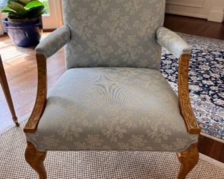 Minton Spidell Gilded Wood Frame George III Style Library Chair - 2 Available. Each Measures 27.5" W x 20.5" D x 40" H. Photo 1 of 7.