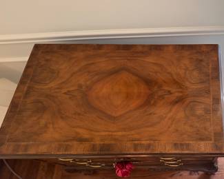 Pair of Baker Furniture Flame Mahogany Queen Anne Style Low Chests and Brass Hardware. Each Measures 35" W x 21" D x 32.5" H. Photo 2 of 4.