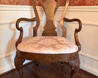 Set of 10 Baker Queen Anne Style Dining Chairs. Two Arm Chairs Measure 24" W x 19" D x 19" Seat Height; 8 Side Chairs Measure 21" W x 19" D x 19" Seat Height. Photo 1 of 11. 