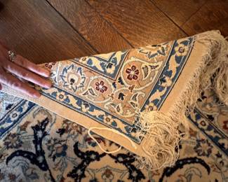 Persian Nain Wool and Silk Area Rug. Measures 14' 2" x 9' 11". Photo 8 of 8. 