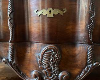 John Widdicomb Serpentine-Front French Provincial Two-Drawer Commode with Hidden Drawer Pulls. Measures 50" W x 20.5" D x 32" H. Photo 4 of 8. 