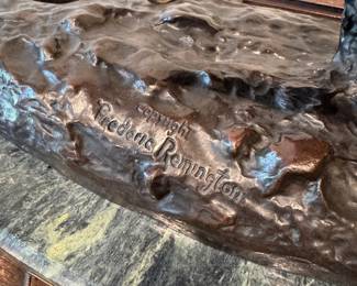"Cheyenne" After Frederick Remington, Bronze. Signed at Base with Copyright. Measures 18" H. Photo 2 of 3. 