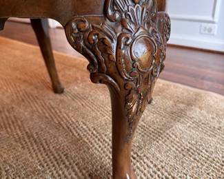Set of 10 Baker Queen Anne Style Dining Chairs. Two Arm Chairs Measure 24" W x 19" D x 19" Seat Height; 8 Side Chairs Measure 21" W x 19" D x 19" Seat Height. Photo 10 of 11.