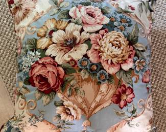 Down-Filled Floral Chintz Pillow NO Trim - 2 Available. 