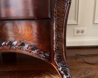 John Widdicomb Serpentine-Front French Provincial Two-Drawer Commode with Hidden Drawer Pulls. Measures 50" W x 20.5" D x 32" H. Photo 7 of 8. 