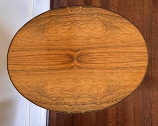 Baker Furniture Pedestal Accent Table with Brass Edge. Measures 16" x 12" x 28" H. Photo 2 of 5. 