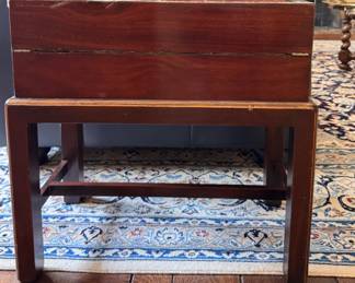 Antique Burl Walnut Campaign Style Lap Desk with Stand - 2 Available. Each Measures Approximately 20" W x 10" D x 19" H. Photo 1 of  8. 
