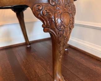Set of 10 Baker Queen Anne Style Dining Chairs. Two Arm Chairs Measure 24" W x 19" D x 19" Seat Height; 8 Side Chairs Measure 21" W x 19" D x 19" Seat Height. Photo 5 of 11.