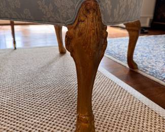 Minton Spidell Gilded Wood Frame George III Style Library Chair - 2 Available. Each Measures 27.5" W x 20.5" D x 40" H. Photo 5 of 7.