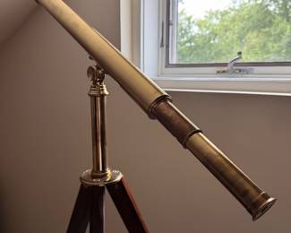 Vintage Floor-Standing Brass Telescope. Photo 2 of 2. 