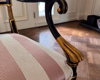 Pair of Karges Hollywood Regency Arm Chairs. Each Measures 23" W x 24" D x 19" Seat Height. Photo 4 of 8.