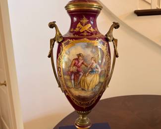 French Sèvres / Rococo Revival Lidded Porcelain Urn - 2 Available. Each Measures 25" H. Photo 1 of 3. 