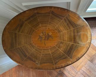 Baker Furniture "Adam" Mahogany Occasional Table with Satinwood Inlay. Measures 26.5" x 18.5" x 28" H. Photo 3 of 5. 